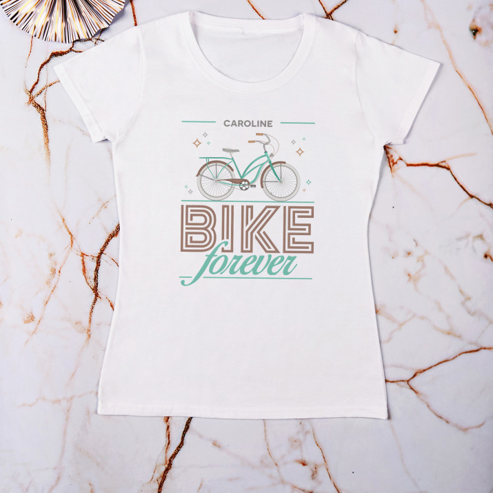 Bike forever - T-Shirt mit Aufdruck für Damen